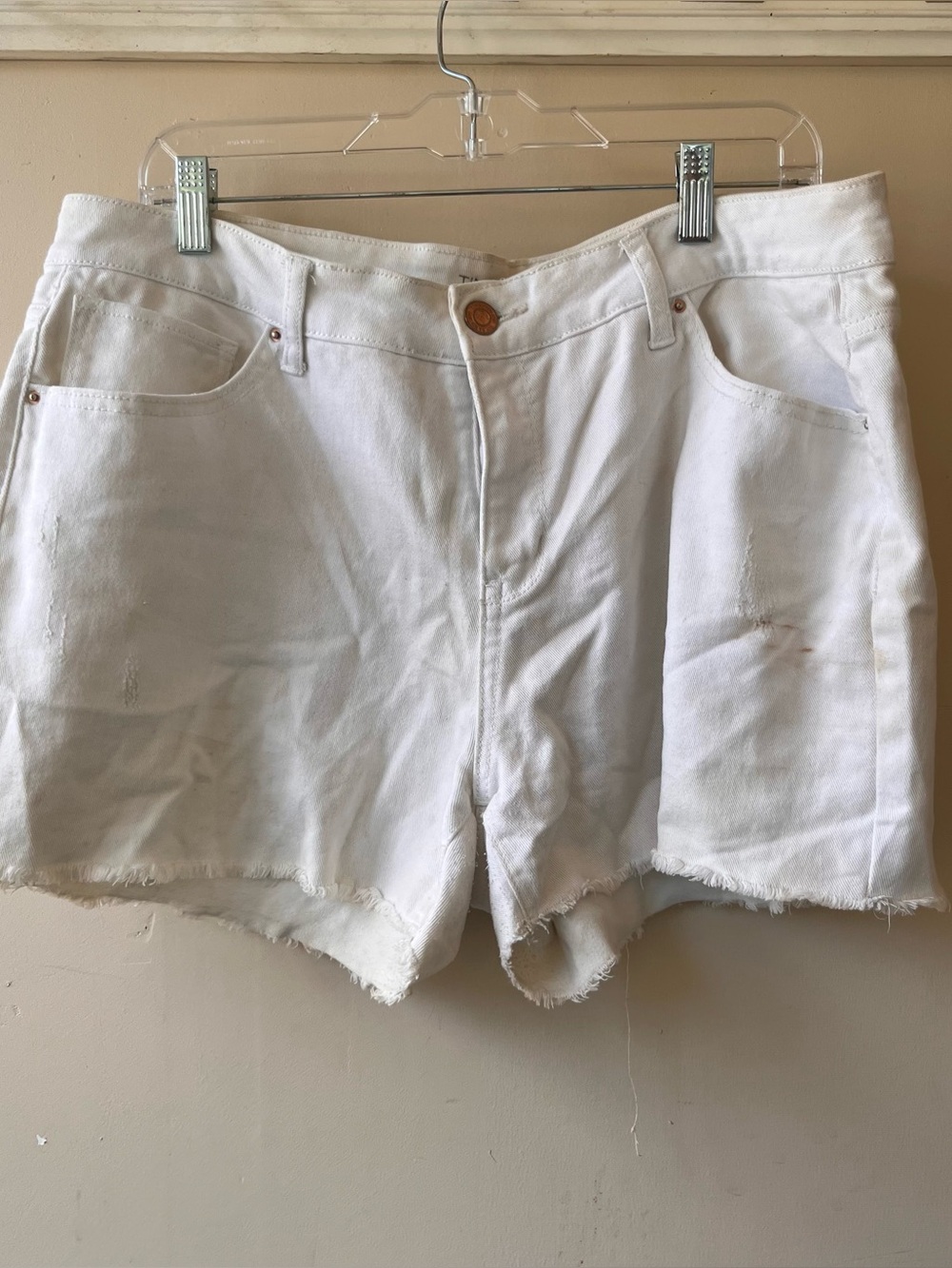 Time and Tru White Denim Shorts Size 18